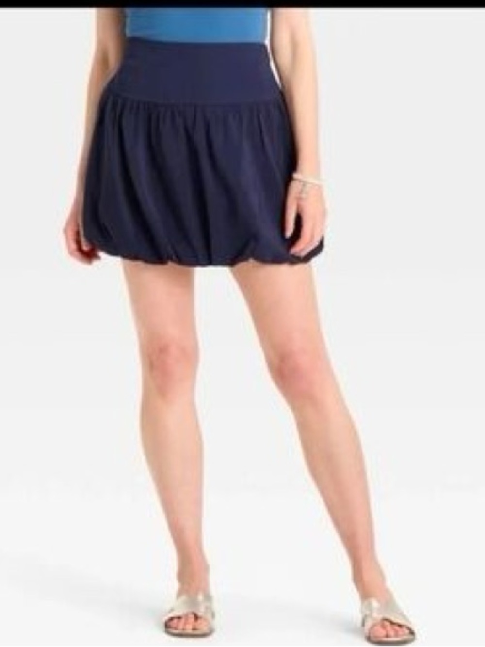 A New Day A Line Mini Navy Bubble Skirt Woman’s Size 12 | NWT